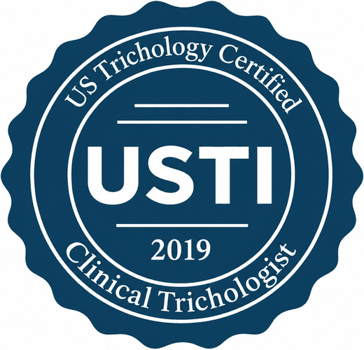 US Trichology Institute certified clinical trichologist seal, 2019